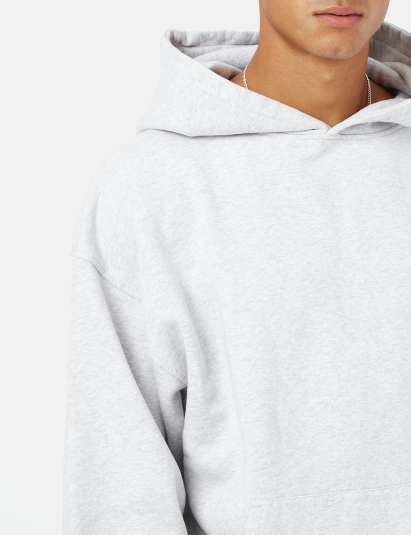 Buntes Standard Bio-Sweatshirt in Übergröße mit Kapuze - Snow Melange White