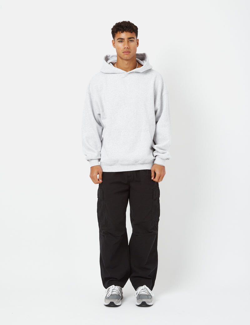 Buntes Standard Bio-Sweatshirt in Übergröße mit Kapuze - Snow Melange White