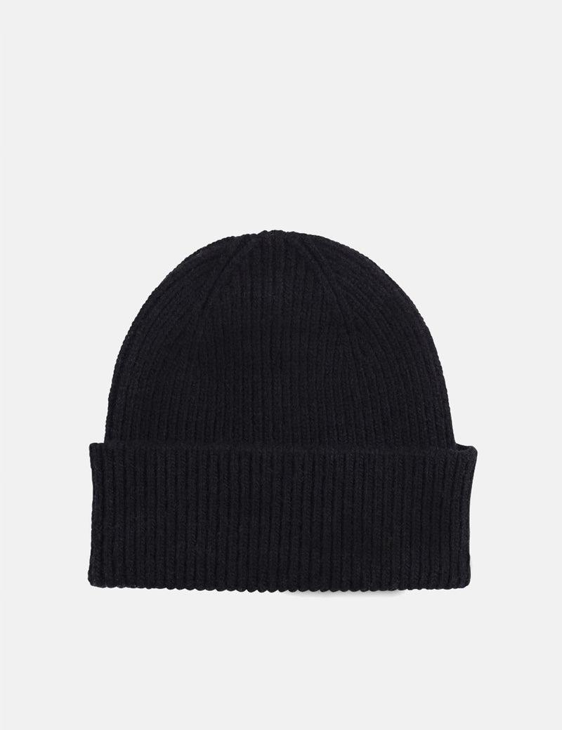 Colorful Standard Merino Wool Beanie Hat - Deep Black