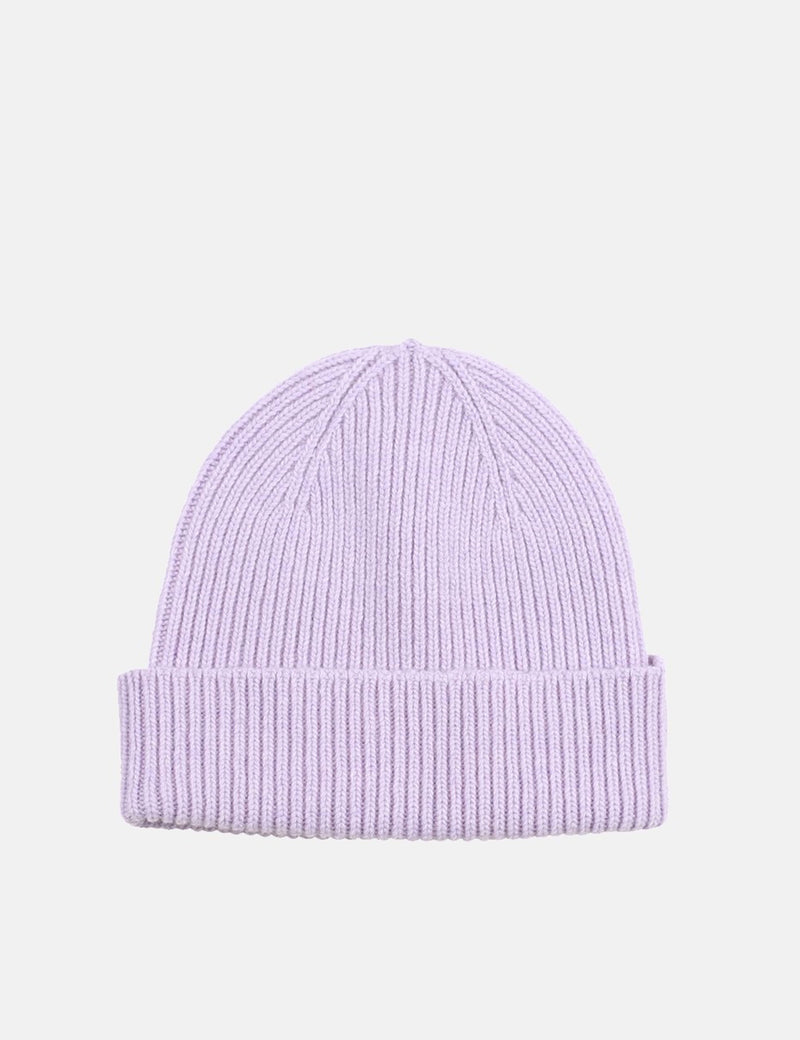 Bunte Standard Beanie Mütze aus Merinowolle - Soft Lavender Purple