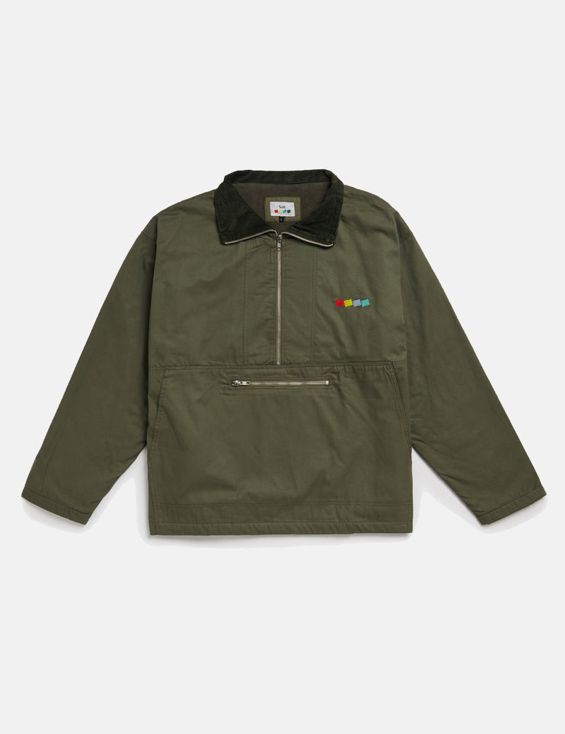 SCRT Cord Trim Pullover Sweatshirt - Olive Green