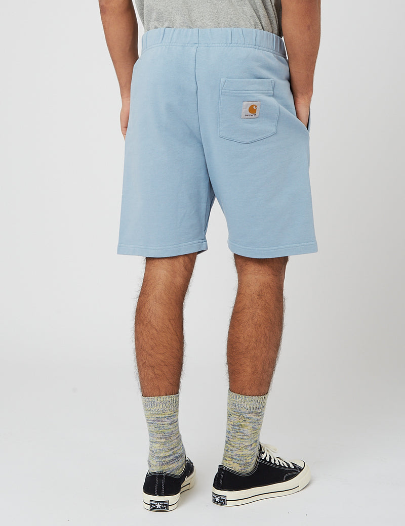 Carhartt-WIPポケットスウェットショーツ-フロストブルー