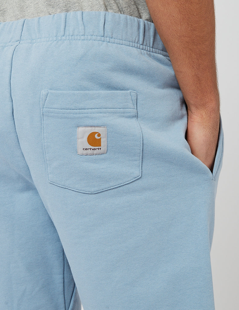 Carhartt-WIPポケットスウェットショーツ-フロストブルー