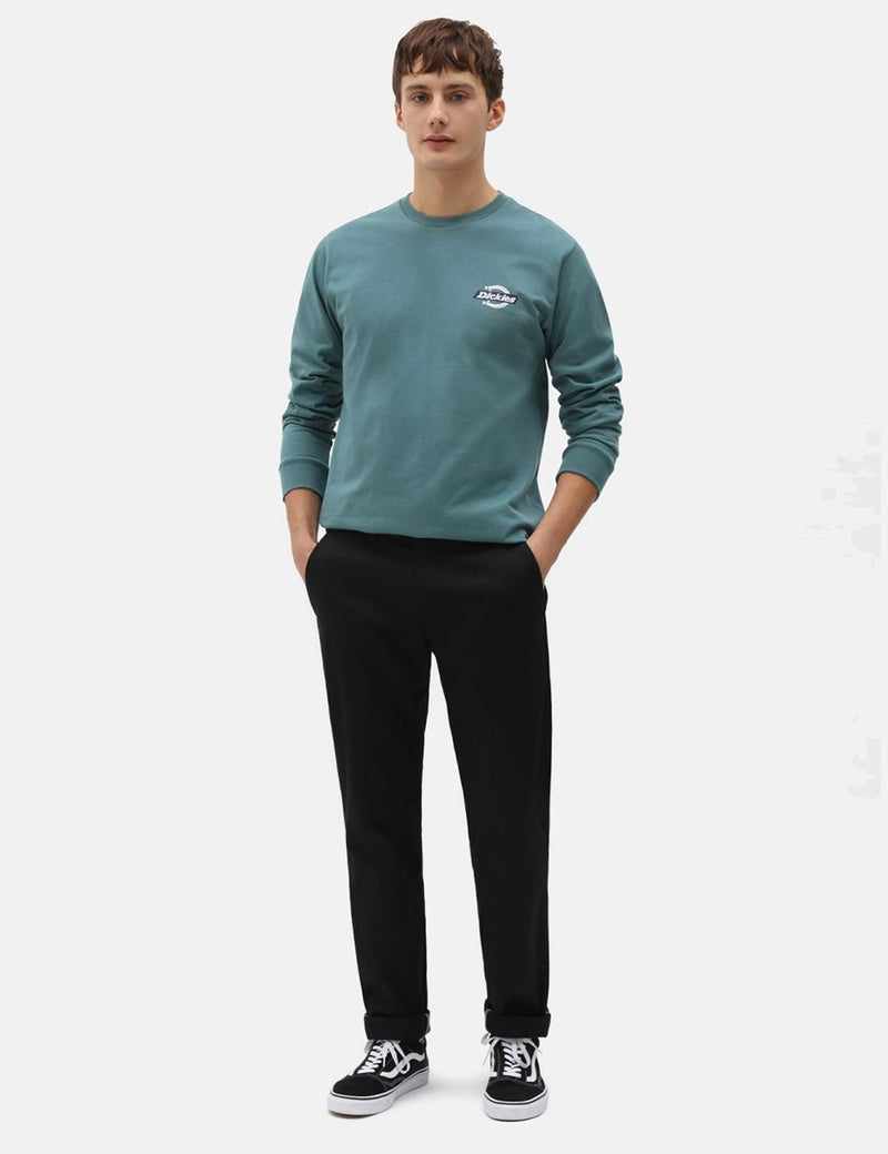 Dickiesシャーバーンパンツ（スリムストレート）-ブラック