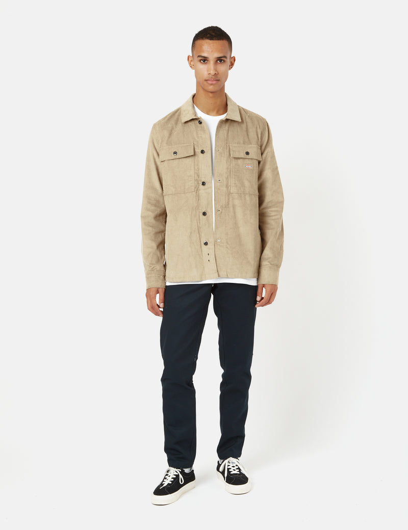 Dickiesヒギンソンシャツ-カーキブラウン