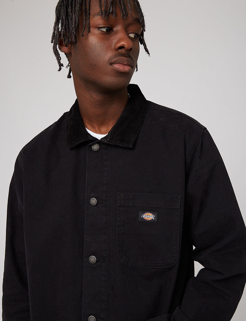 Dickies Duck Canvas Summer Chore Coat - Stone Washed Black