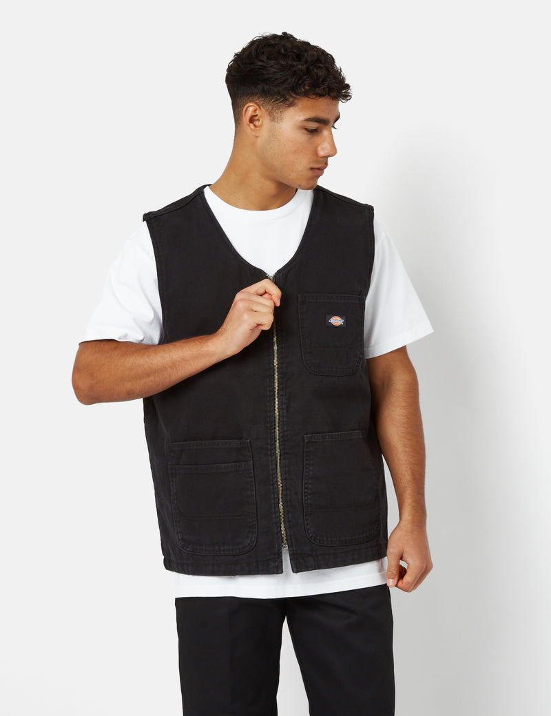 Dickies Duck Canvas Summer Vest - Stone Washed Black
