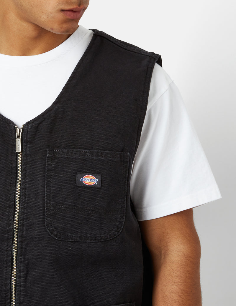 Dickies Duck Canvas Summer Vest - Stone Washed Black