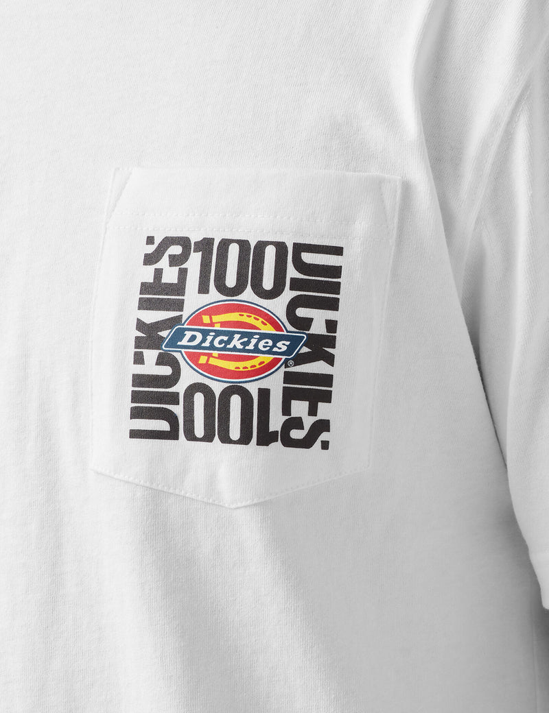 T-shirt à logo 100 anniversaire de Dickies - Blanc