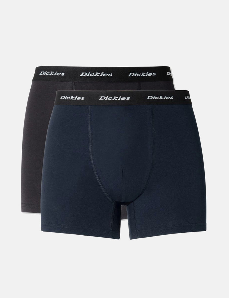 Dickies 2 Pack Boxer Short Trunks - Navy/Black