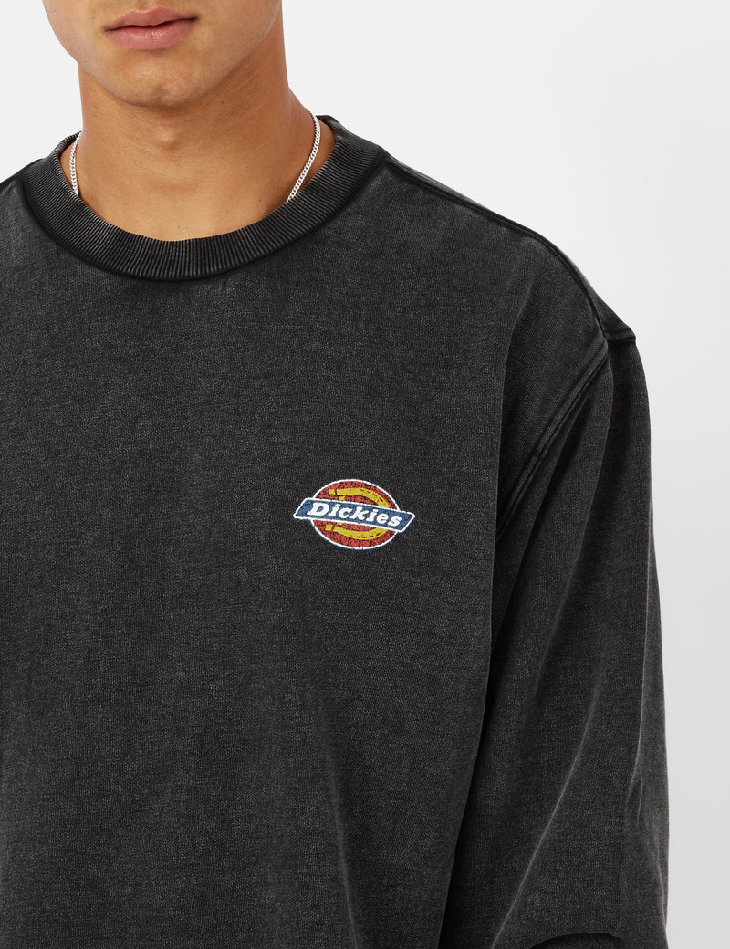 Sweat délavé Dickies Icon - Noir