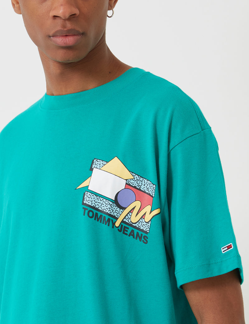 Tommy Hilfiger Retro Geo T Shirt Dynasty Green