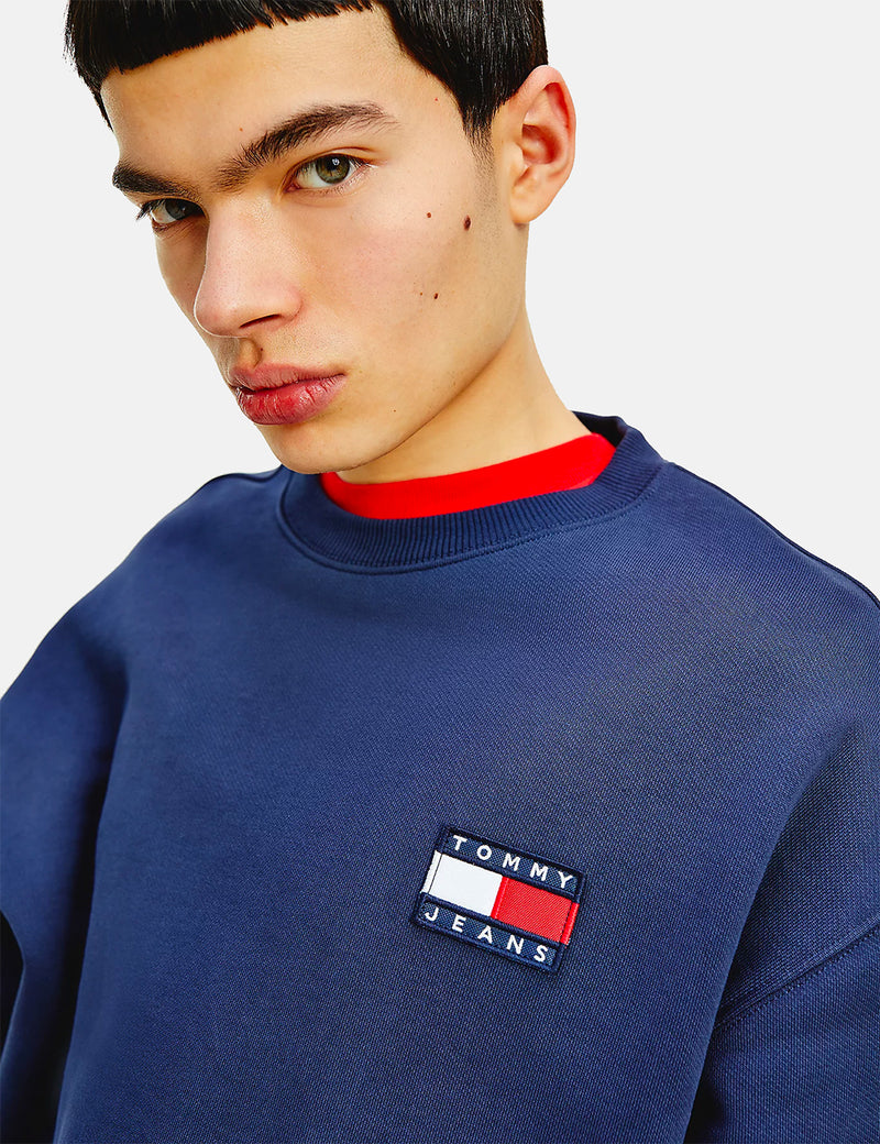 Sweat Tommy Jeans Badge Logo (Relaxed) - Navy Blue