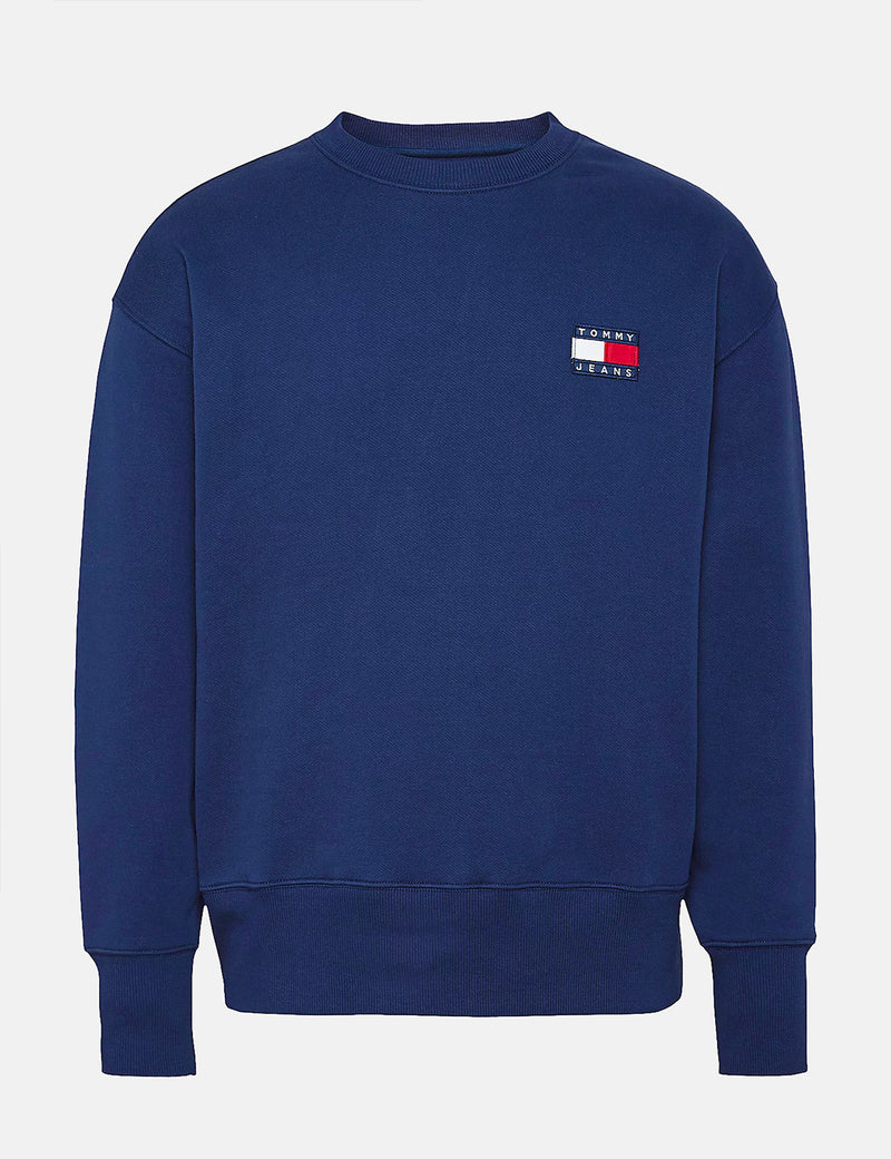 Tommy Jeans Badge Logo Sweatshirt Relaxed Navy Blue URBAN EXCESS