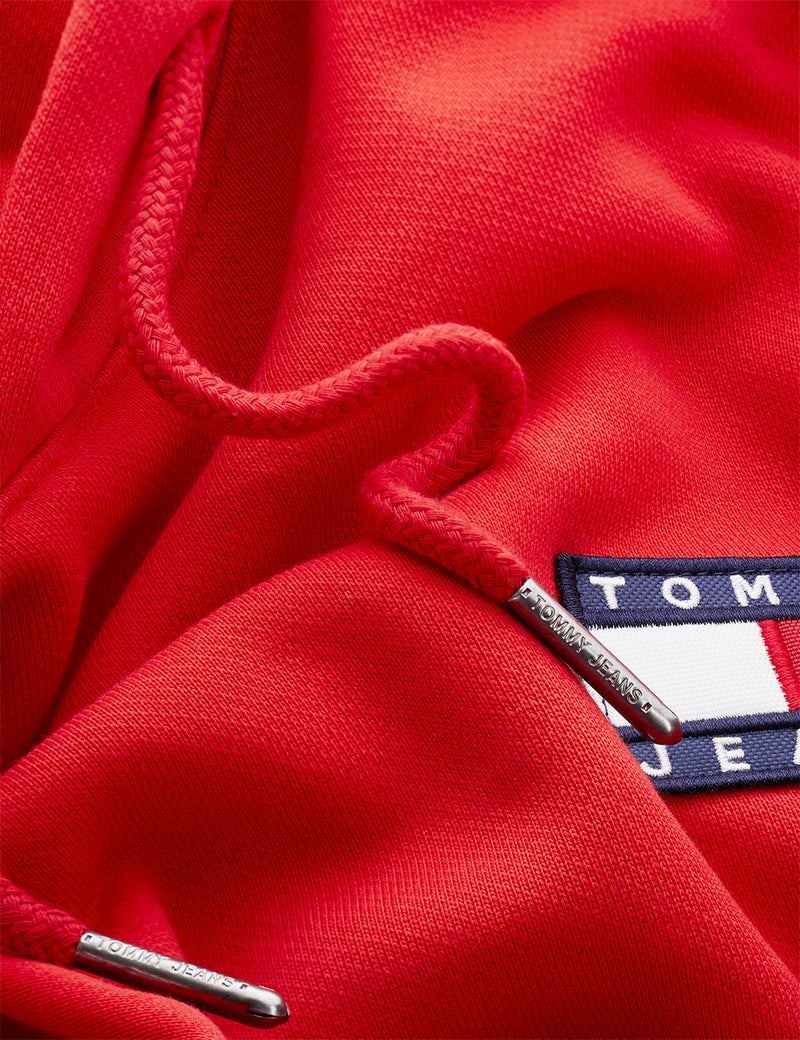 Tommy Jeans Badge Logo Hoodie - Deep Crimson