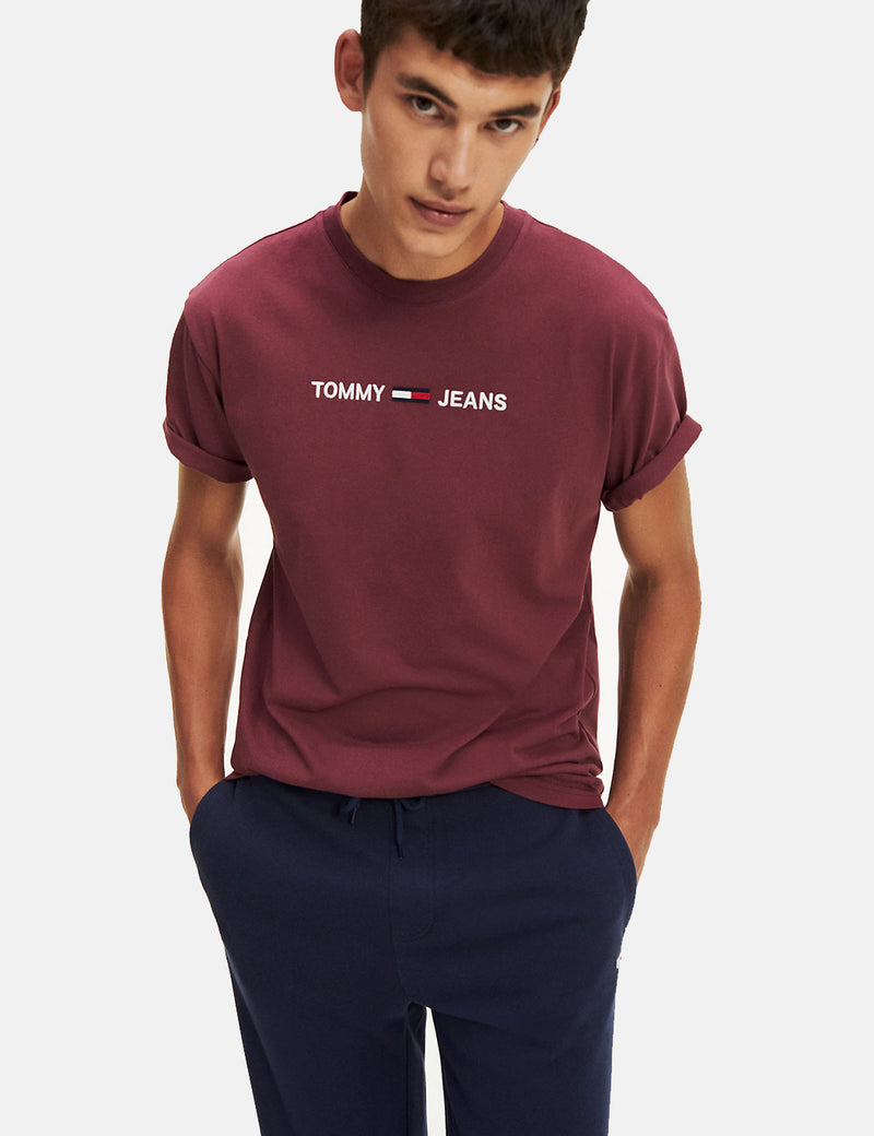 T-Shirt à Petit Logo Tommy Hilfiger - Burgundy