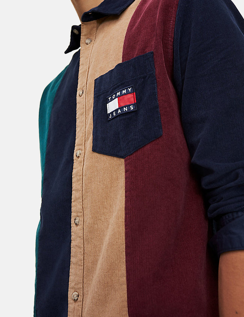 Tommy Hilfiger Colourblock Cord Shirt - Black Iris/Multi