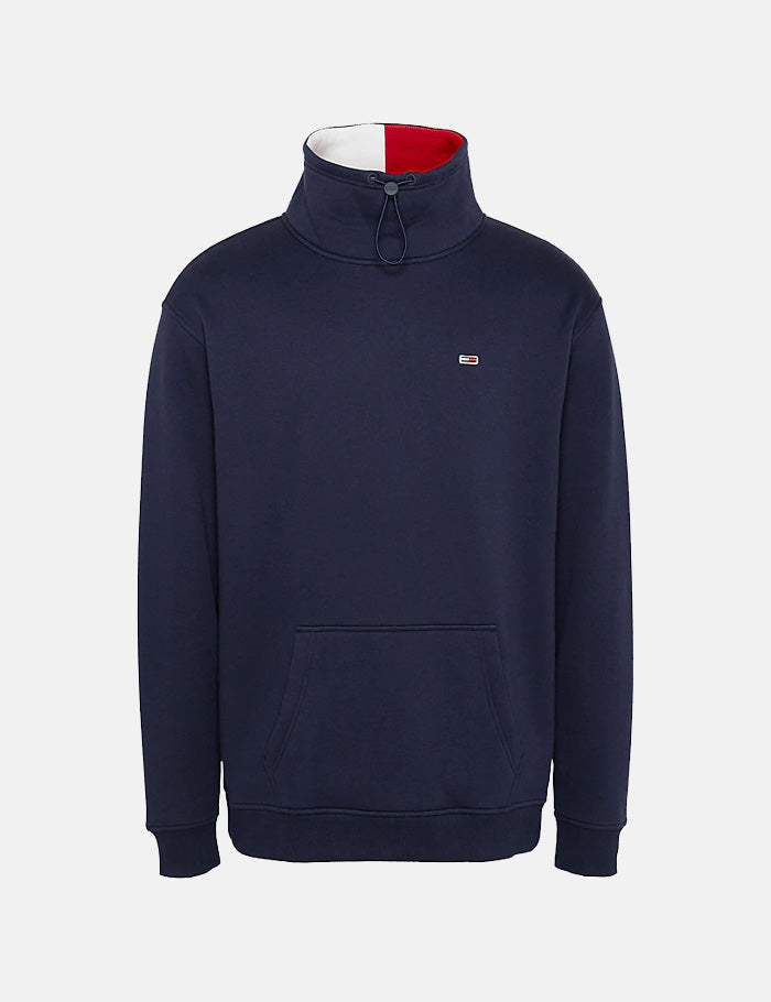 Tommy Jeans Solid Mock Neck Sweat - Black Iris/Navy Blue