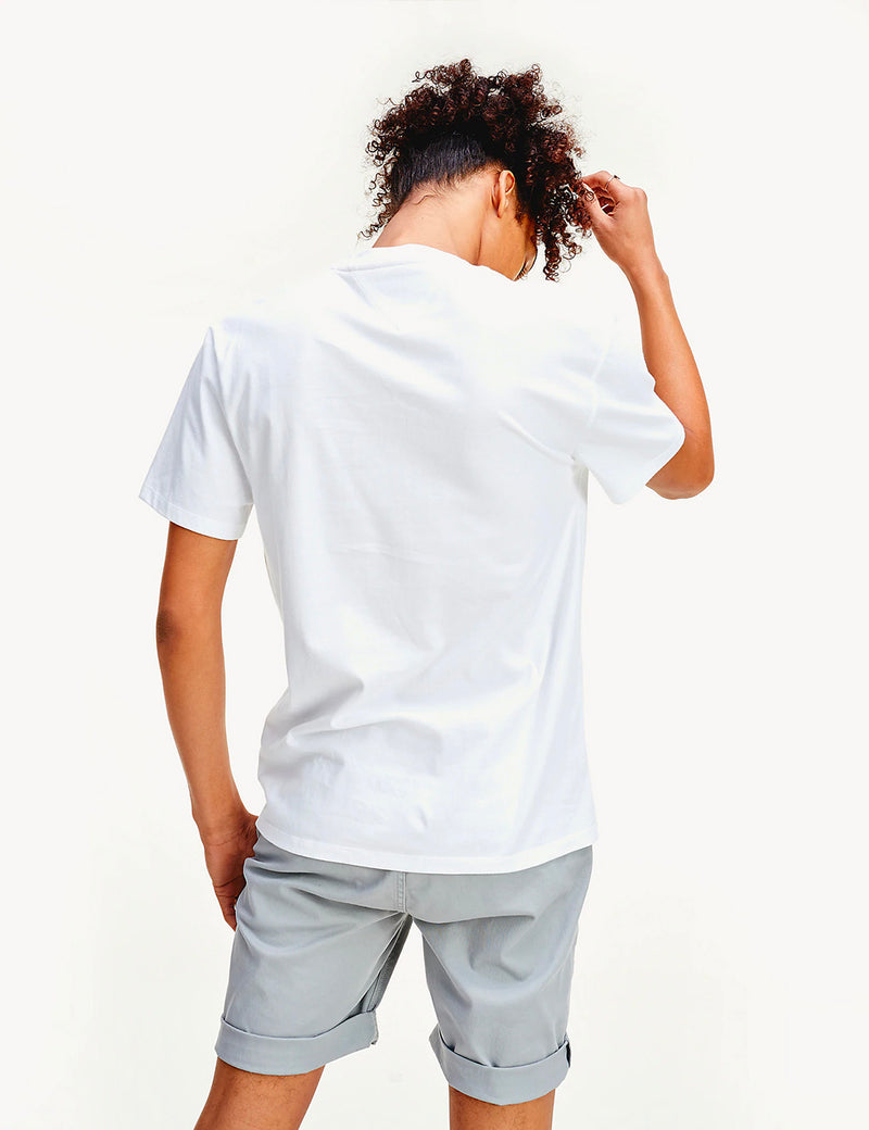 Tommy Jeans Box-Logo-T-Shirt (gestickt) - Weiß