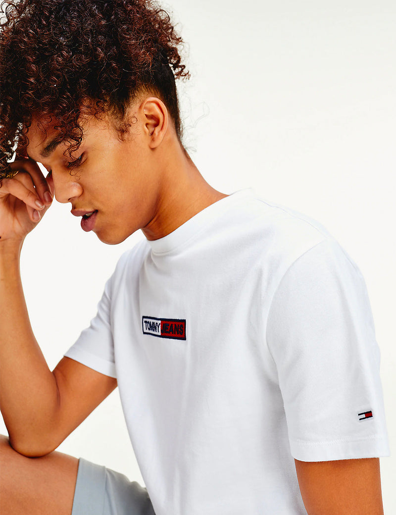 T-Shirt à Logo Box Tommy Jeans (Brodé) - Blanc