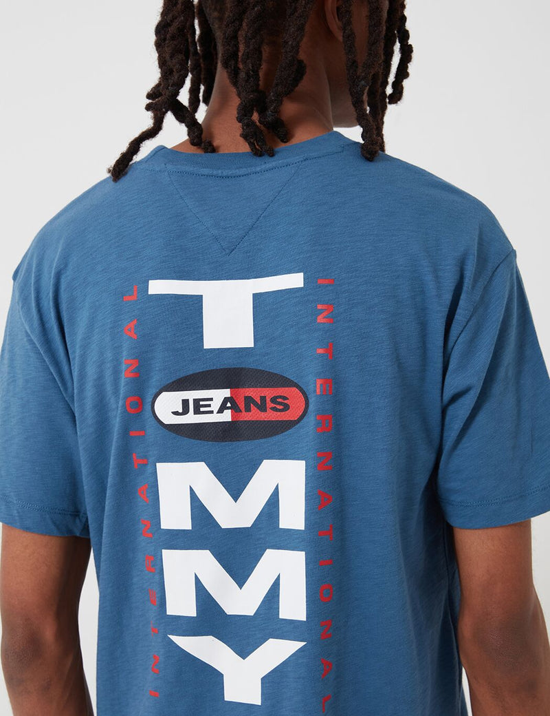 Tommy Jeans Vertical Back Logo T-Shirt (Oversized Fit) - Audacious Blue