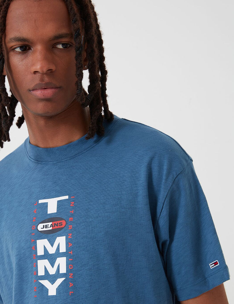 Tommy Jeans Vertical Back Logo T-Shirt (Oversized Fit) - Audacious Blue