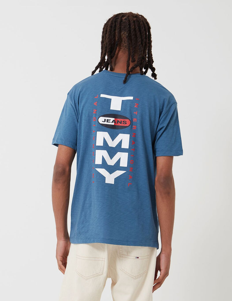 Tommy Jeans Vertical Back Logo T-Shirt (Oversized Fit) - Audacious Blue