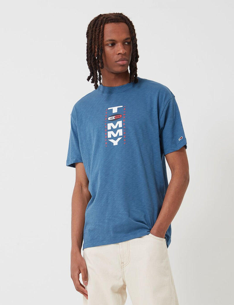 Tommy Jeans Vertical Back Logo T-Shirt (Oversized Fit) - Audacious Blue