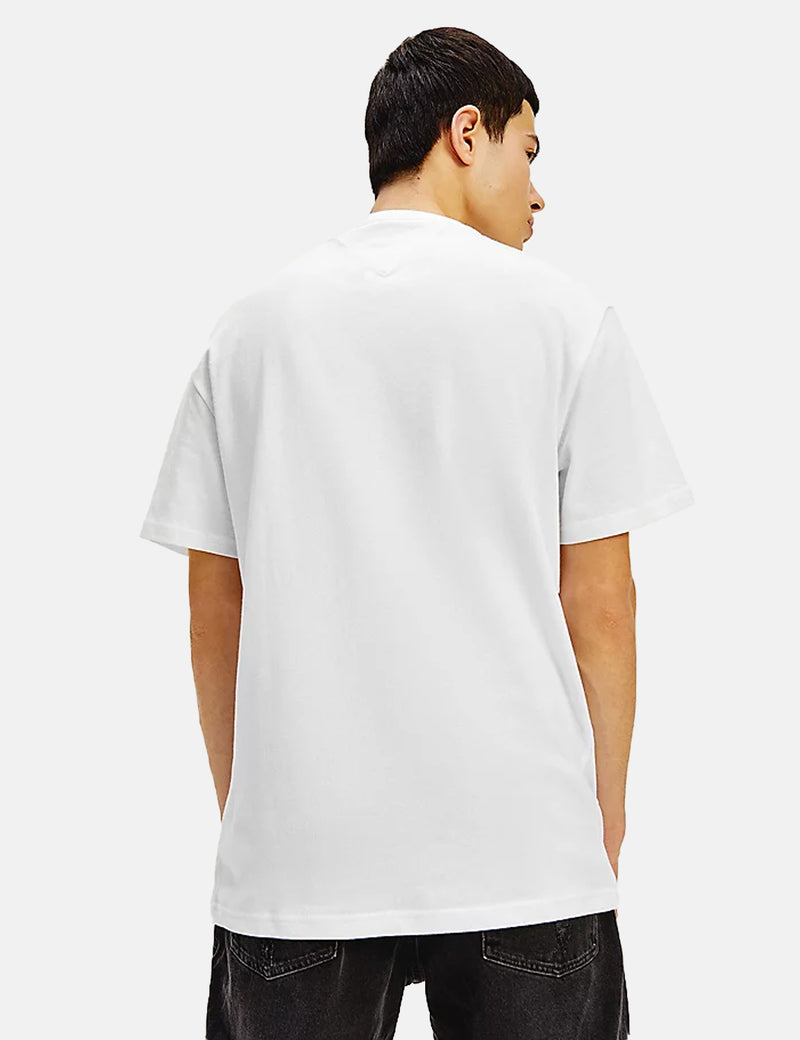 Tommy Jeans T-Shirt mit Flag-Schriftzug - Weiß