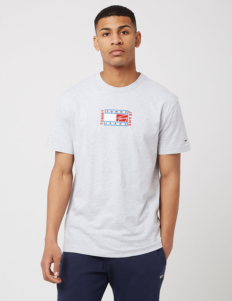 Tommy Jeans Timeless Tommy Flag T-Shirt - Silver Grey Heather