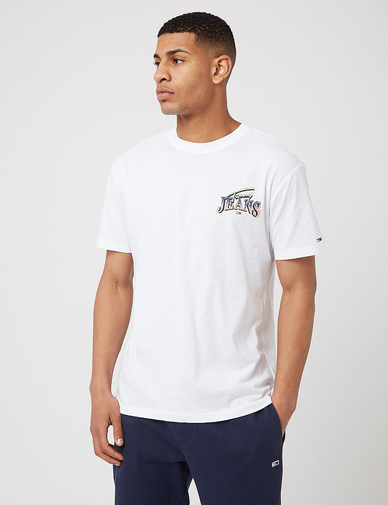 Tommy Jeans Diamond Back Logo T-Shirt - Weiß