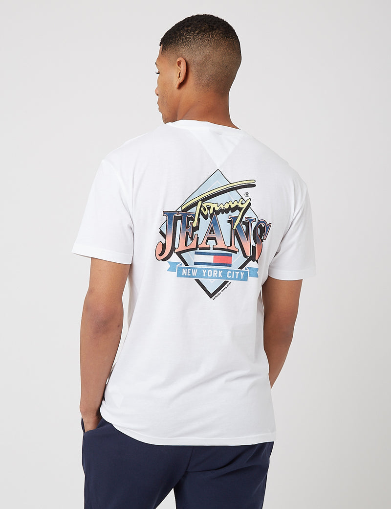 T-shirt Tommy Jeans Diamond Back Logo - Blanc