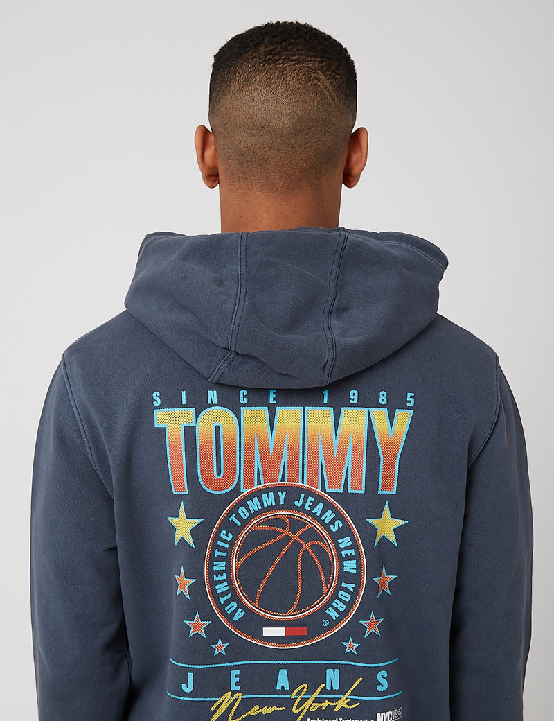 Tommy Jeans gewaschener Basketball Hoodie - Twilight Navy Blue