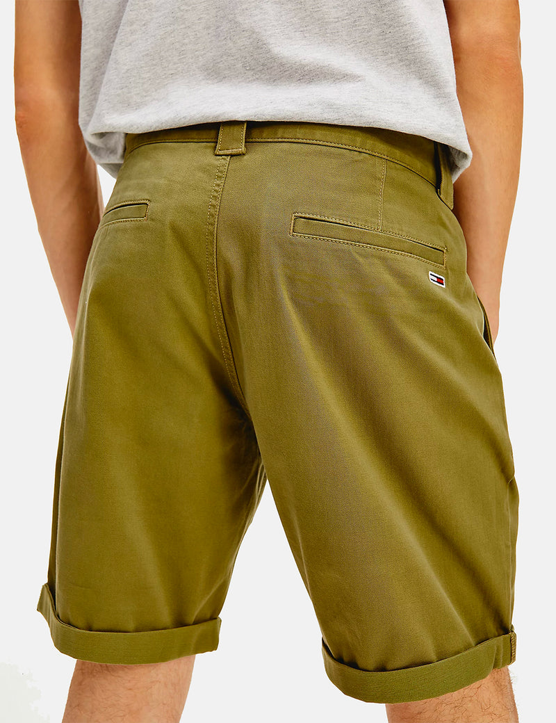 Tommy Jeans Scanton Chino Shorts - Uniform Olivgrün