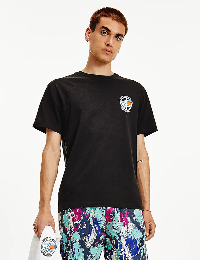 T-Shirt Tommy Jeans World Peace - Noir