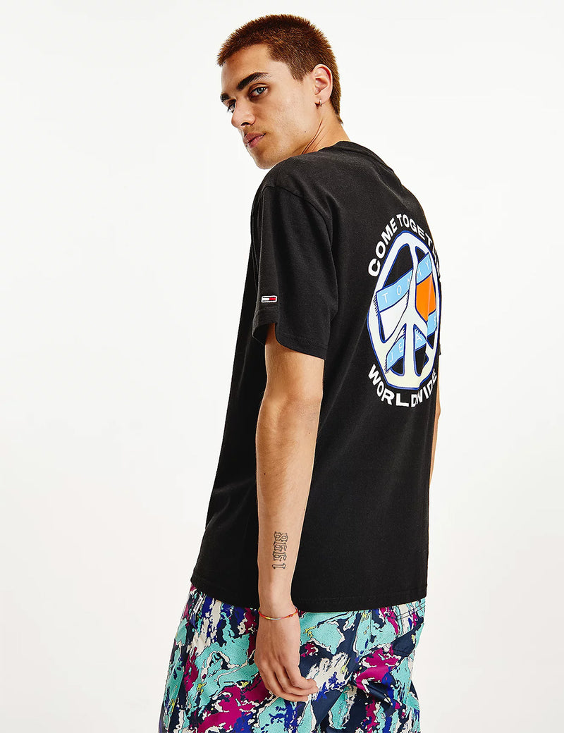 T-Shirt Tommy Jeans World Peace - Noir