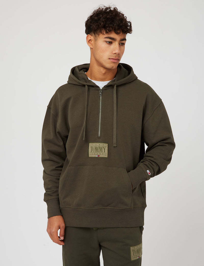 Tommy Jeans Tonal Box Graphic Hoodie - Dunkeloliv