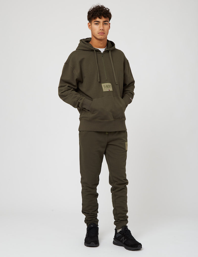 Tommy Jeans Tonal Box Graphic Hoodie - Dunkeloliv