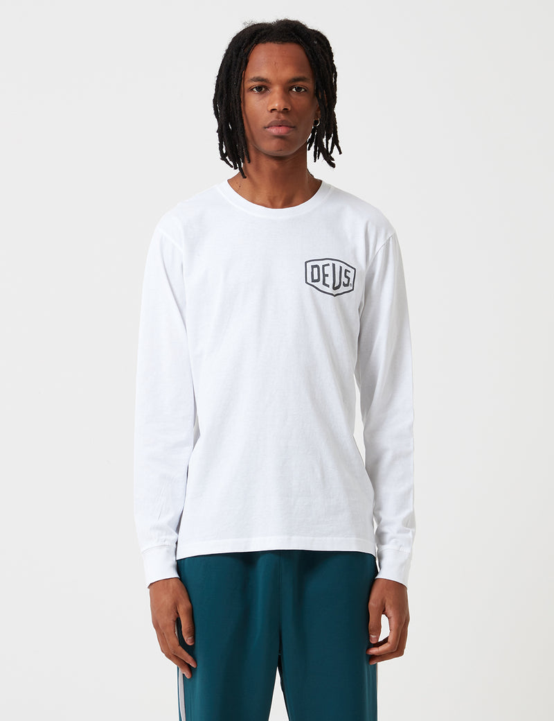 Deus Ex Machina Long Sleeve Venice LA T-shirt - White