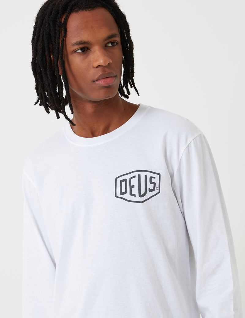 Deus Ex Machina 긴팔 베니스 LA 티셔츠-화이트
