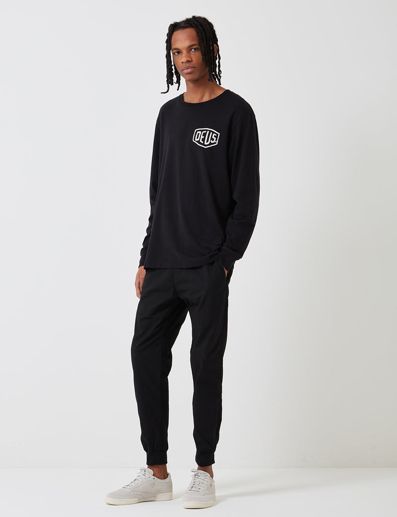 Deus Ex Machina Long Sleeve Venice LA T-shirt - Black
