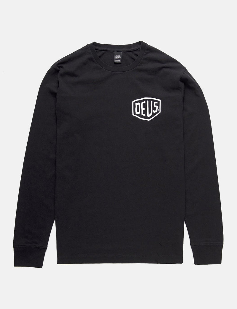 Deus Ex Machina Long Sleeve Venice LA T-shirt - Black