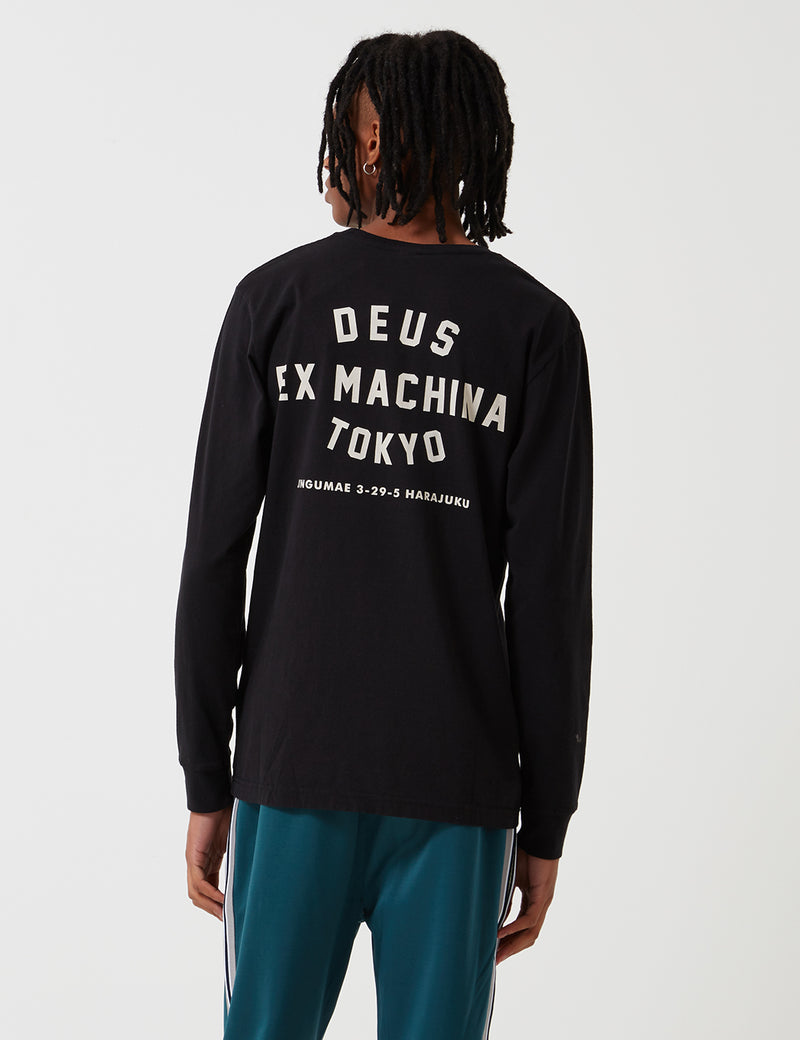 Deus Ex Machina Long Sleeve Tokyo T-Shirt - Schwarz