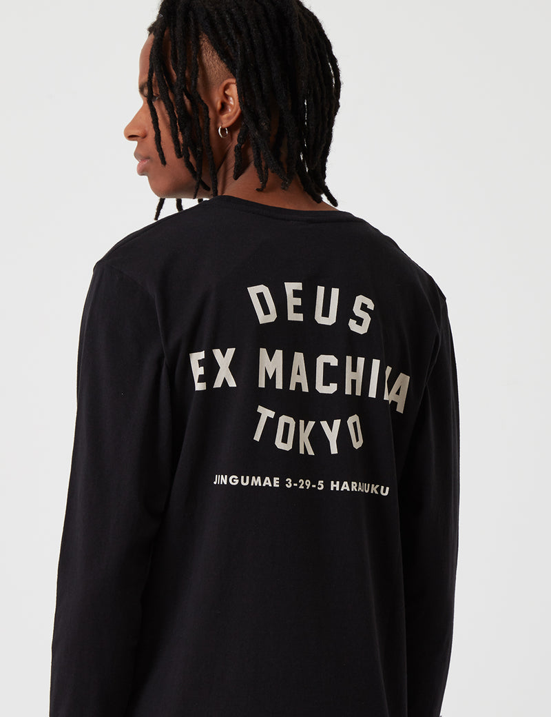 Deus ExMachina長袖東京Tシャツ-ブラック