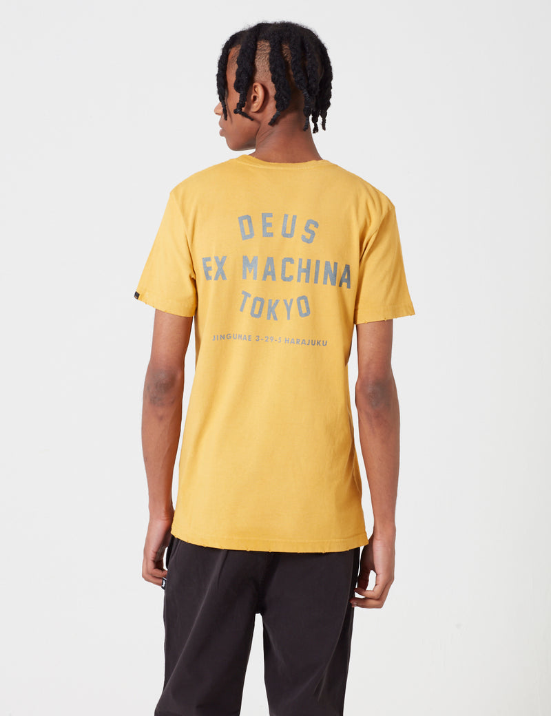 T-shirt Tokyo Deus Ex Machina blanchi au soleil - Doré
