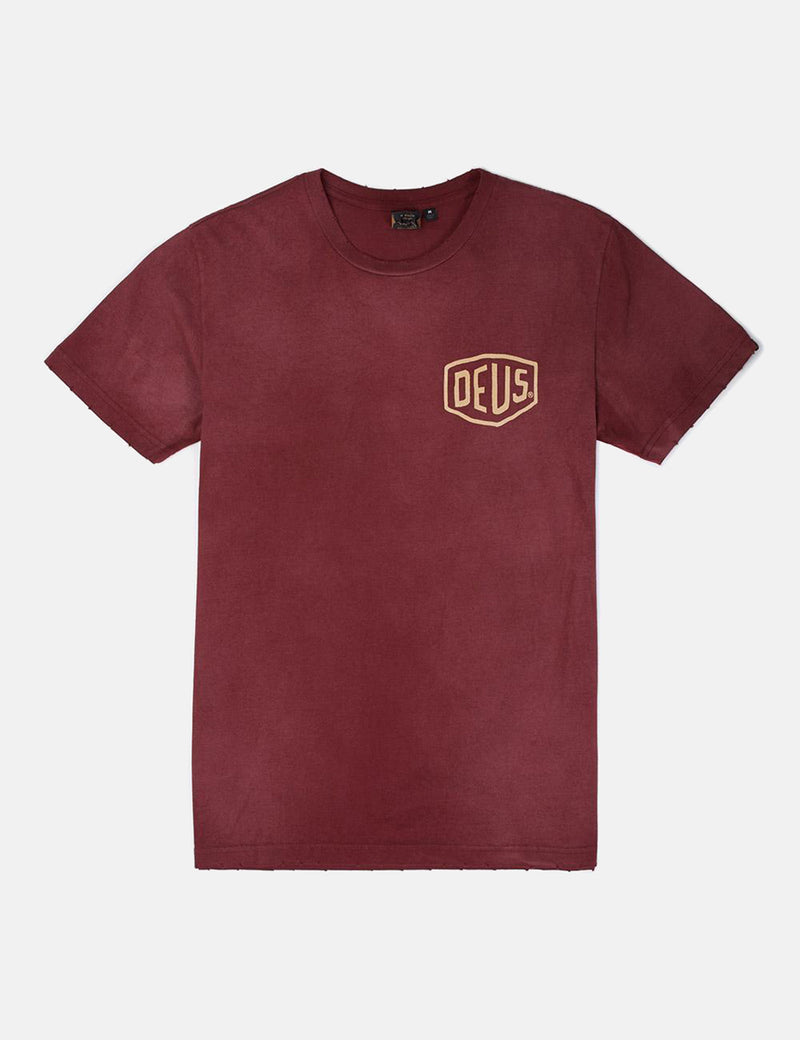 T-shirt Tokyo Deus Ex Machina blanchi au soleil - Maroon