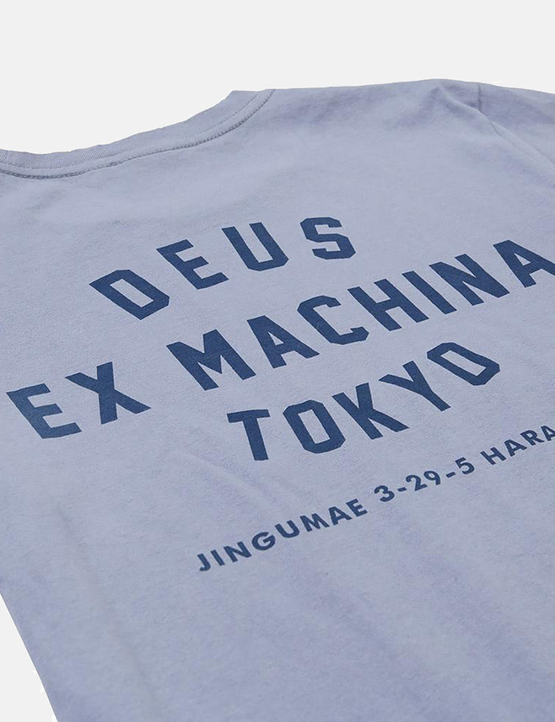 Deus Ex Machina 블리치 드 도쿄 티셔츠-스틸 블루