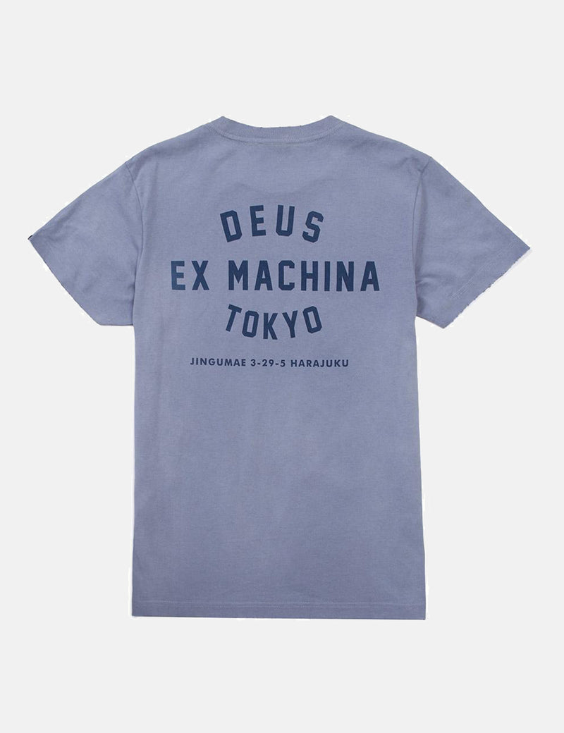 Deus Ex Machina 블리치 드 도쿄 티셔츠-스틸 블루
