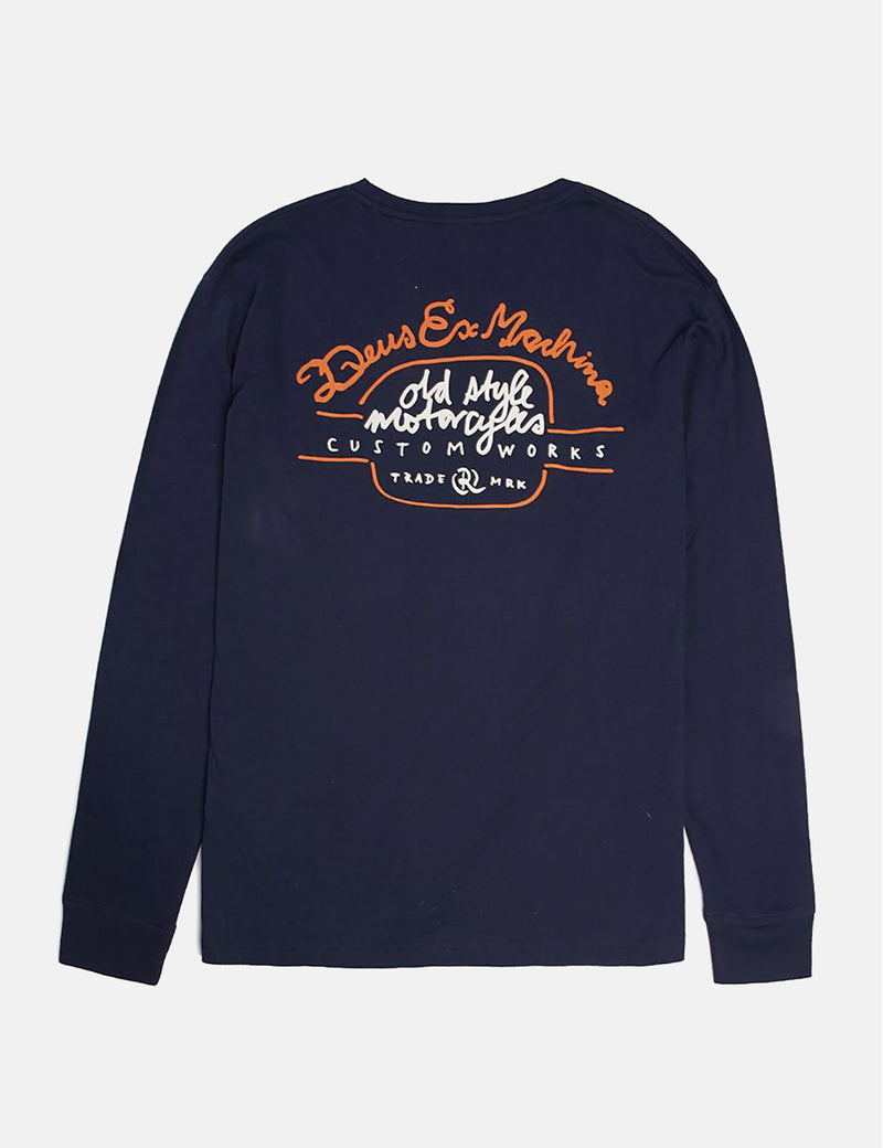 Deus Ex Machina Worker Long Sleeve T-Shirt - Navy