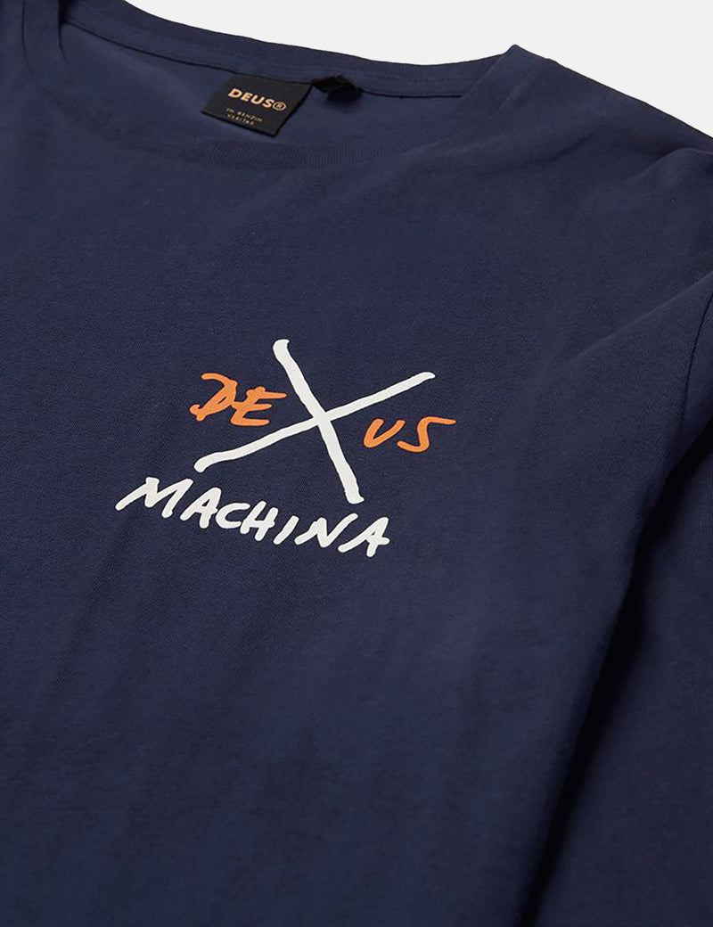 Deus Ex Machina Worker Long Sleeve T-Shirt - Navy